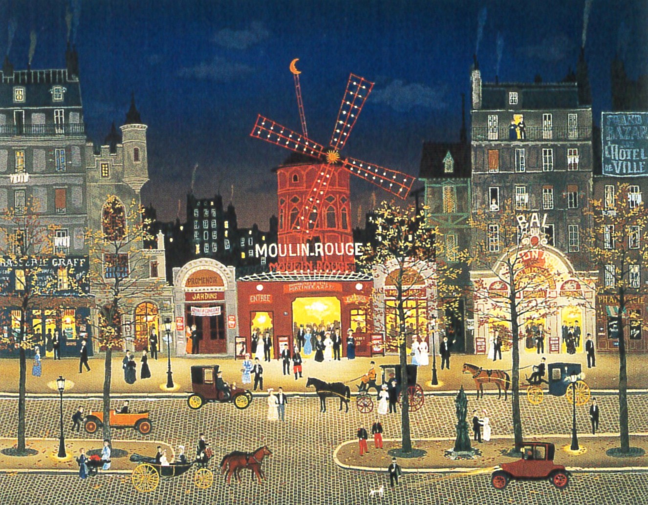 ドラクロワの絵画作品　タイトルは、ムーランルージュを後に　Leaving the Moulin Rouge